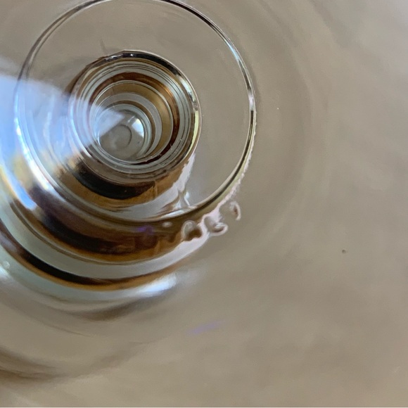 Fluted Champagne Glasses Italy Gold Trim Bulbous Stem - Set of 2 - Picture 7 of 12